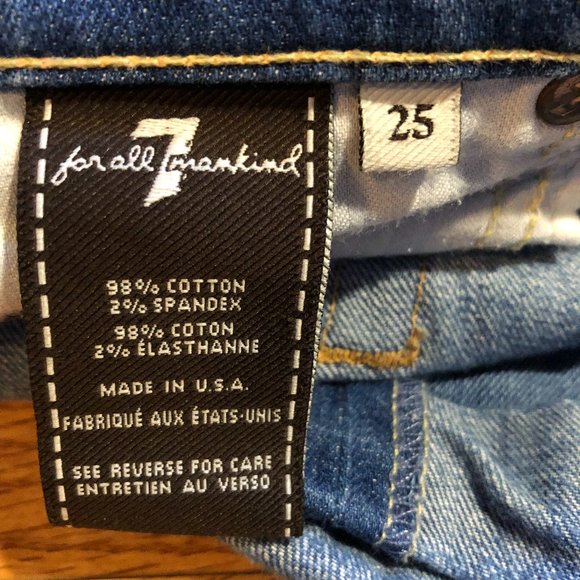 7 FOR ALL MANKIND SKINNY CROP ROLL CAPRI JEANS 25 - Picture 7 of 7